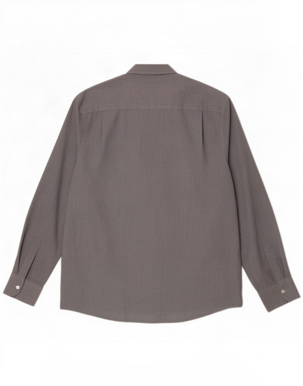Pierre Cardin Herren-Hemd mit normaler Passform, XL, graues Nadelstreifen-Polyester