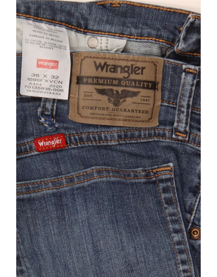 Wrangler Herren Straight Jeans W36 L32 Blaue Baumwolle
