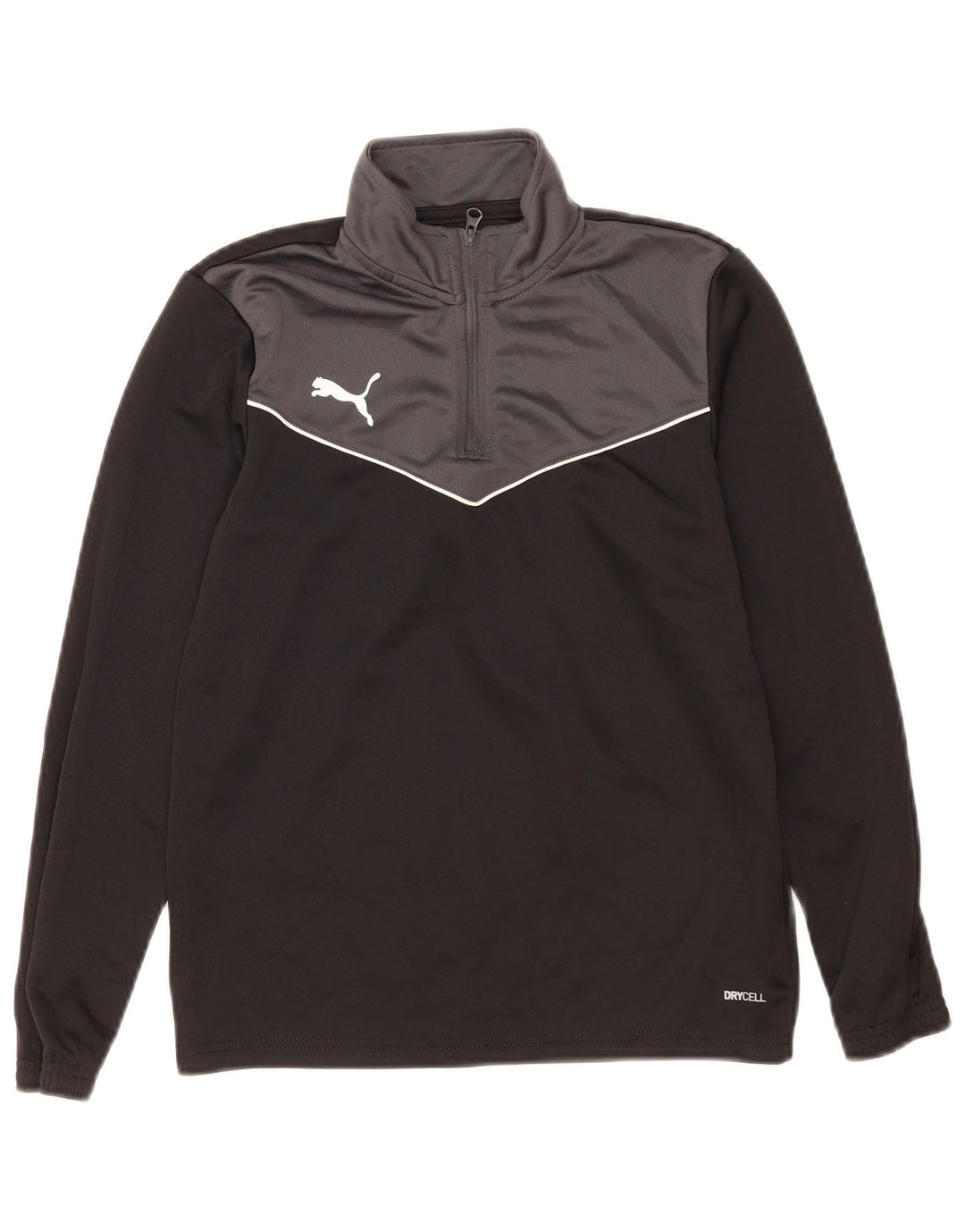 Puma Jungen-Sweatshirt mit Reißverschluss am Hals, 11–12 Jahre, Schwarz, Farbblock