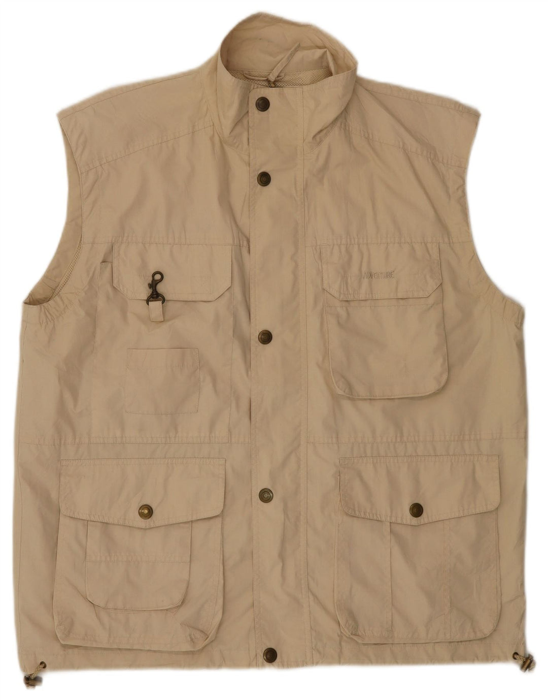 VINTAGE Herren-Utility-Gilet UK 40 Large Beige Polyester