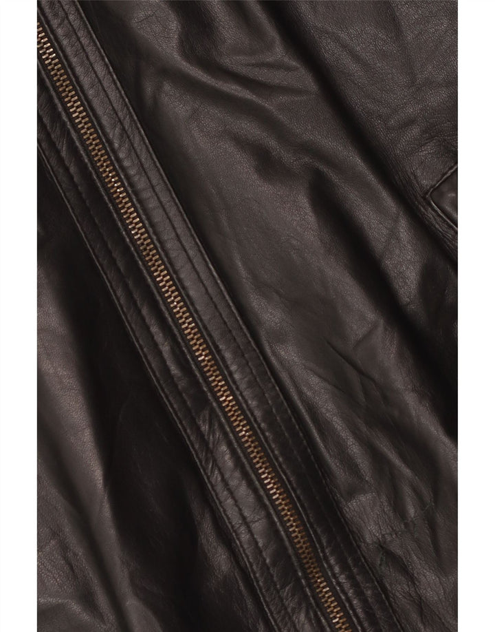 Gianfranco Gotelli Herren Bomber-Lederjacke UK 38 Mittelschwarzes Leder