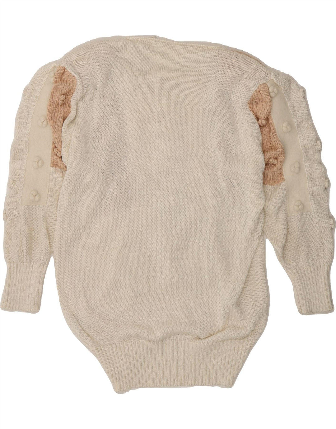 VINTAGE Womens Oversized Boat Neck Jumper Sweater UK 10 Small White Vintage Vintage and Second-Hand Vintage from Messina Hembry 
