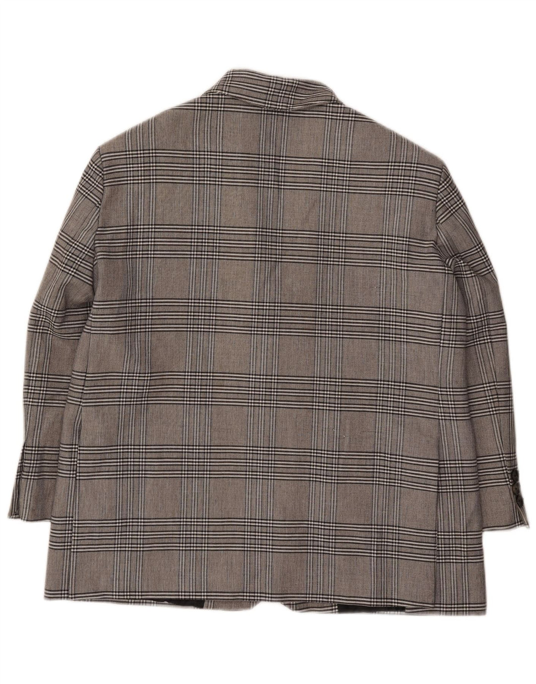 Zara Damen-Blazer mit 2 Knöpfen, übergroß, Gr. 6, XS, grau karierte Viskose