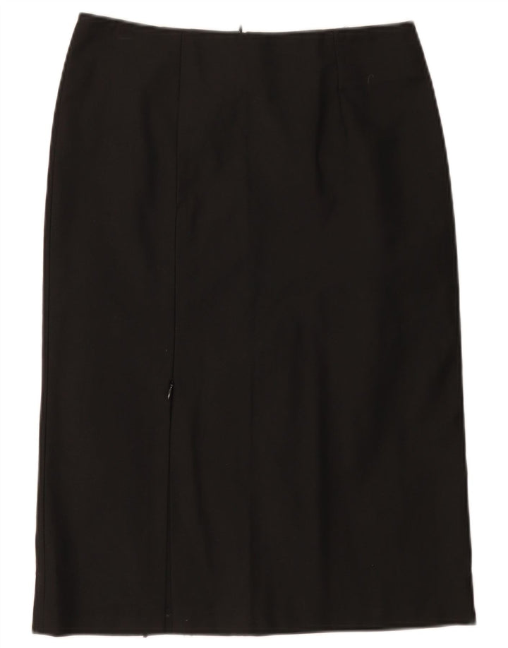 Stavros Damen gerader Rock IT 44 Medium W28 Schwarz Polyester
