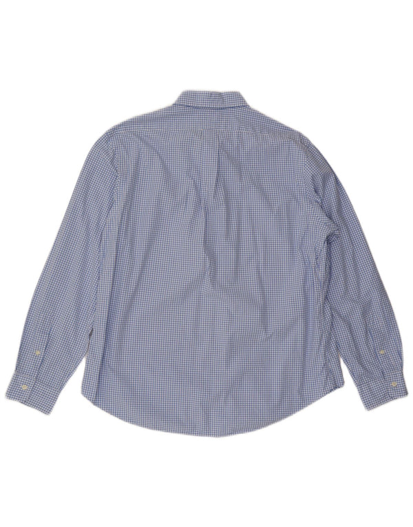 POLO RALPH LAUREN Herren-Hemd mit individueller Passform, XL, blaue Gingham-Baumwolle