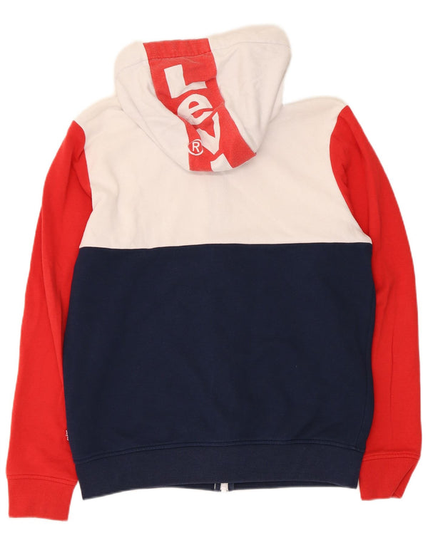 Levi's Jungen-Kapuzenpullover mit Reißverschluss, 15–16 Jahre, mehrfarbig, Farbblock