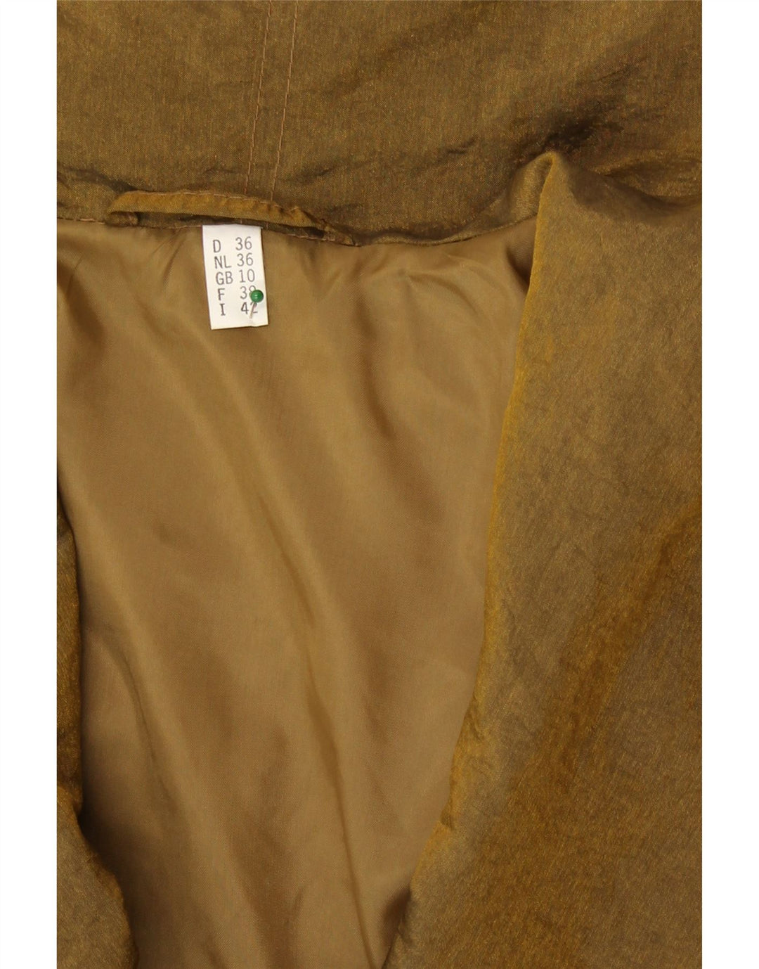 Vintage Damen Übergroßer Regenmantel UK 10 Small Gold