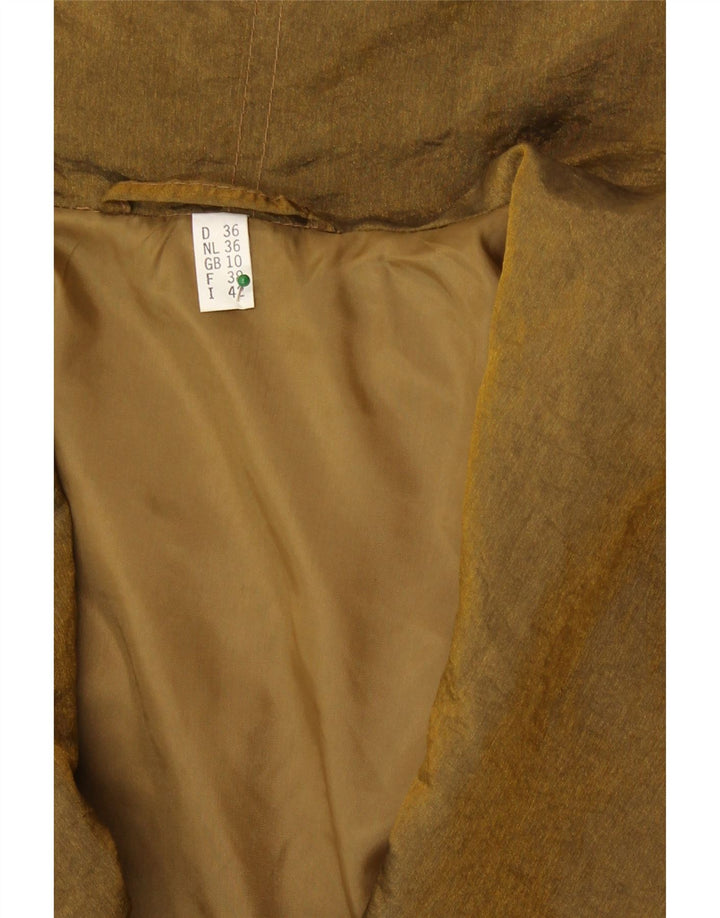 Vintage Damen Übergroßer Regenmantel UK 10 Small Gold
