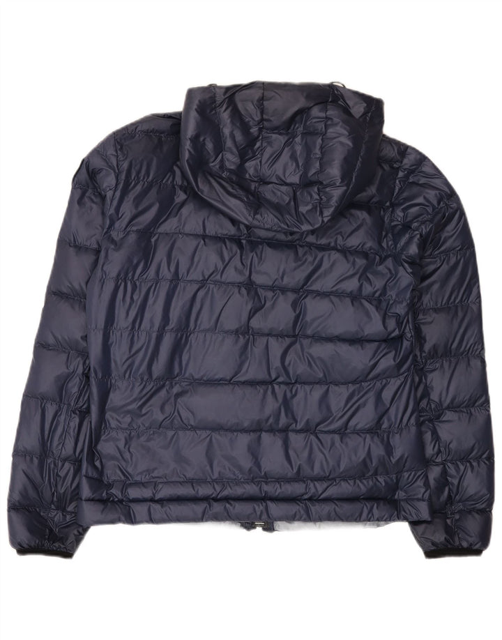 Blauer Wattierte Damenjacke mit Kapuze, UK 16, Größe L, marineblau, Polyamid