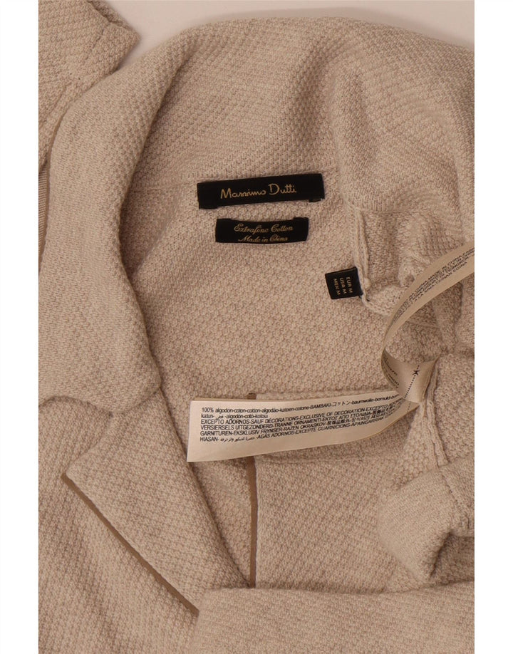 Massimo Dutti Herren-Cardigan-Pullover aus mittelbeiger Baumwolle