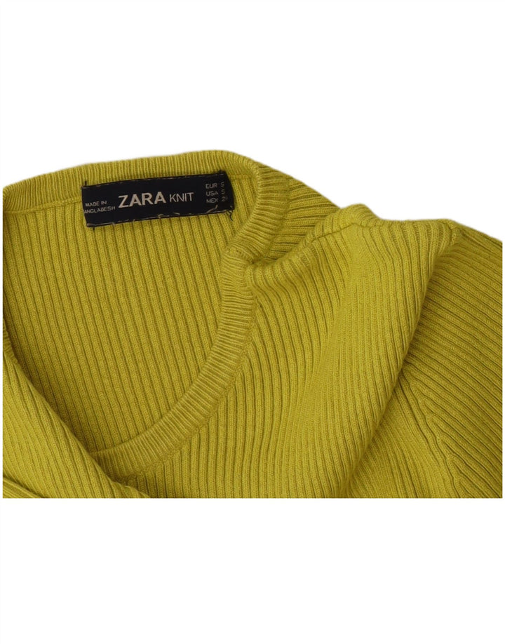 Zara Damen Crop Top UK 8 Small Grün