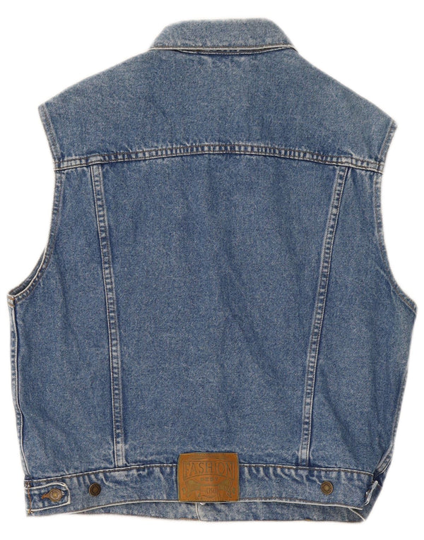 Vintage Herren Denim Gilet UK 40 Large Blue Cotton