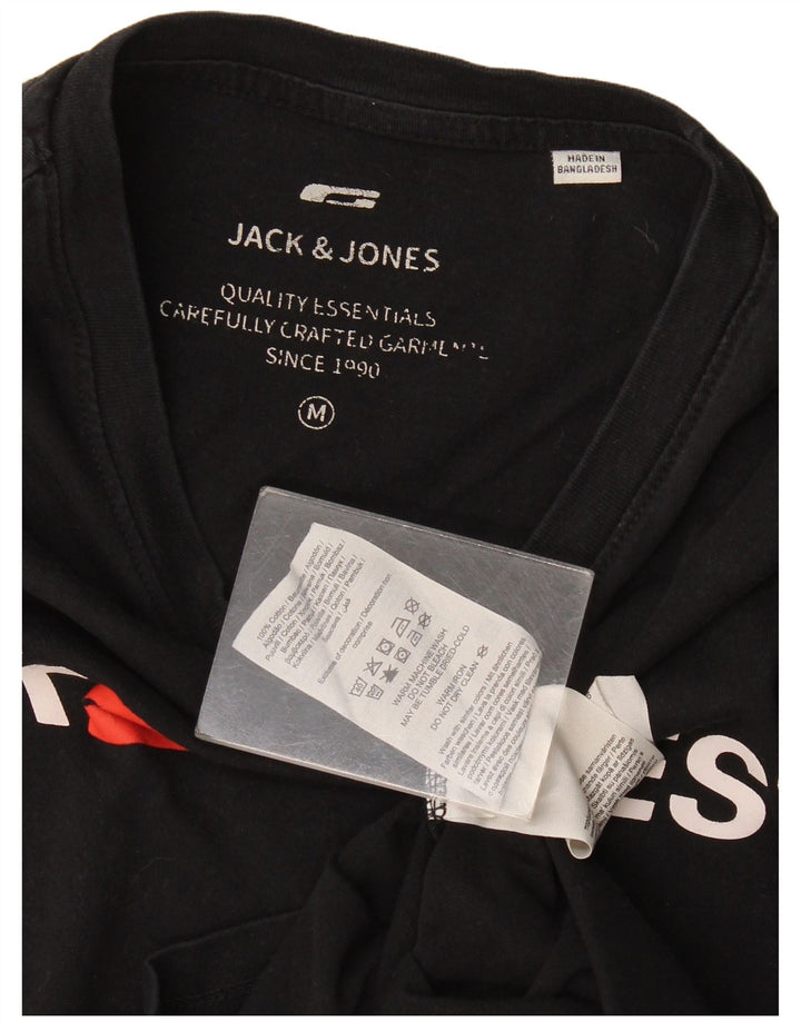 Jack & Jones Herren-T-Shirt mit Grafik, mittelschwarze Baumwolle