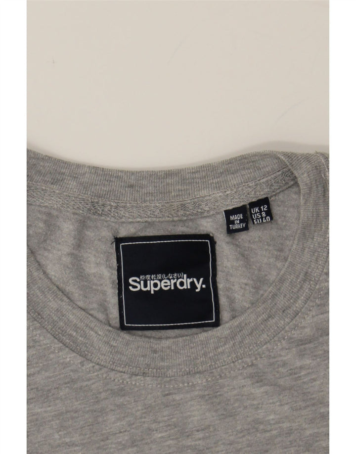 SUPERDRY Womens T-Shirt Top UK 12 Medium  Grey Colourblock Cotton Vintage Superdry and Second-Hand Superdry from Messina Hembry 