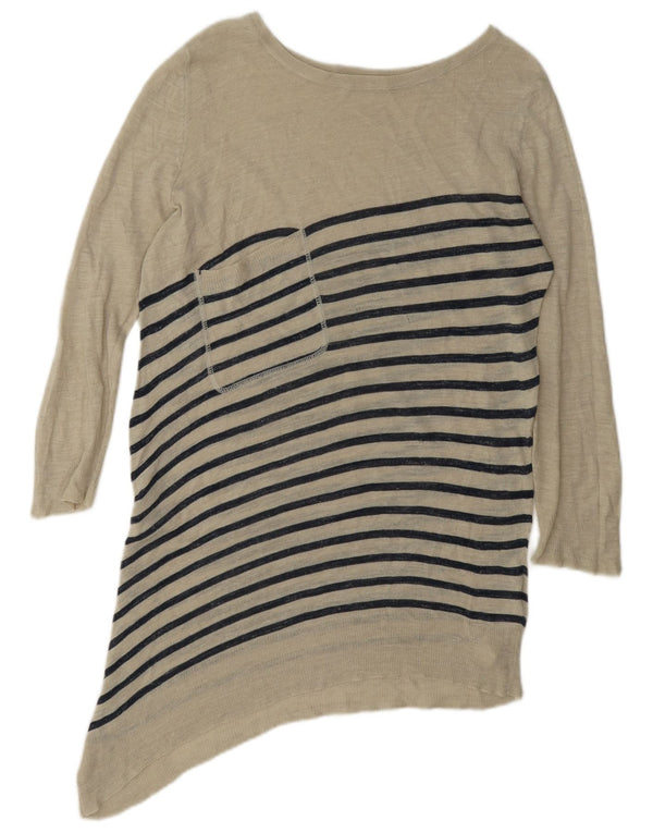 Marks & Spencer Asymmetrischer Damen-Pullover mit U-Boot-Ausschnitt, UK 12, Medium Bei