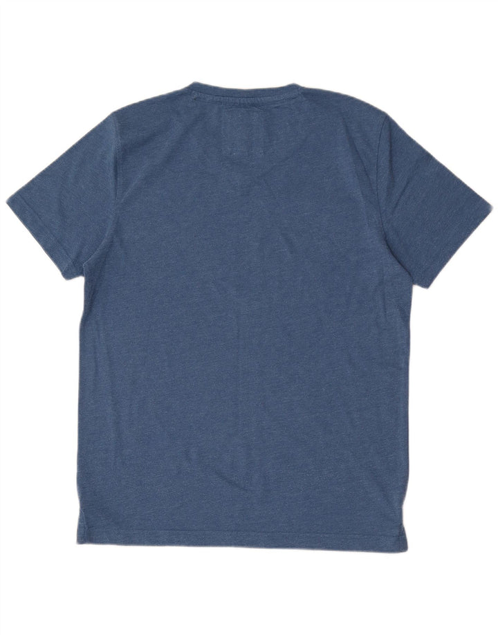 CREW CLOTHING Herren T-Shirt Top mittelblaue Baumwolle