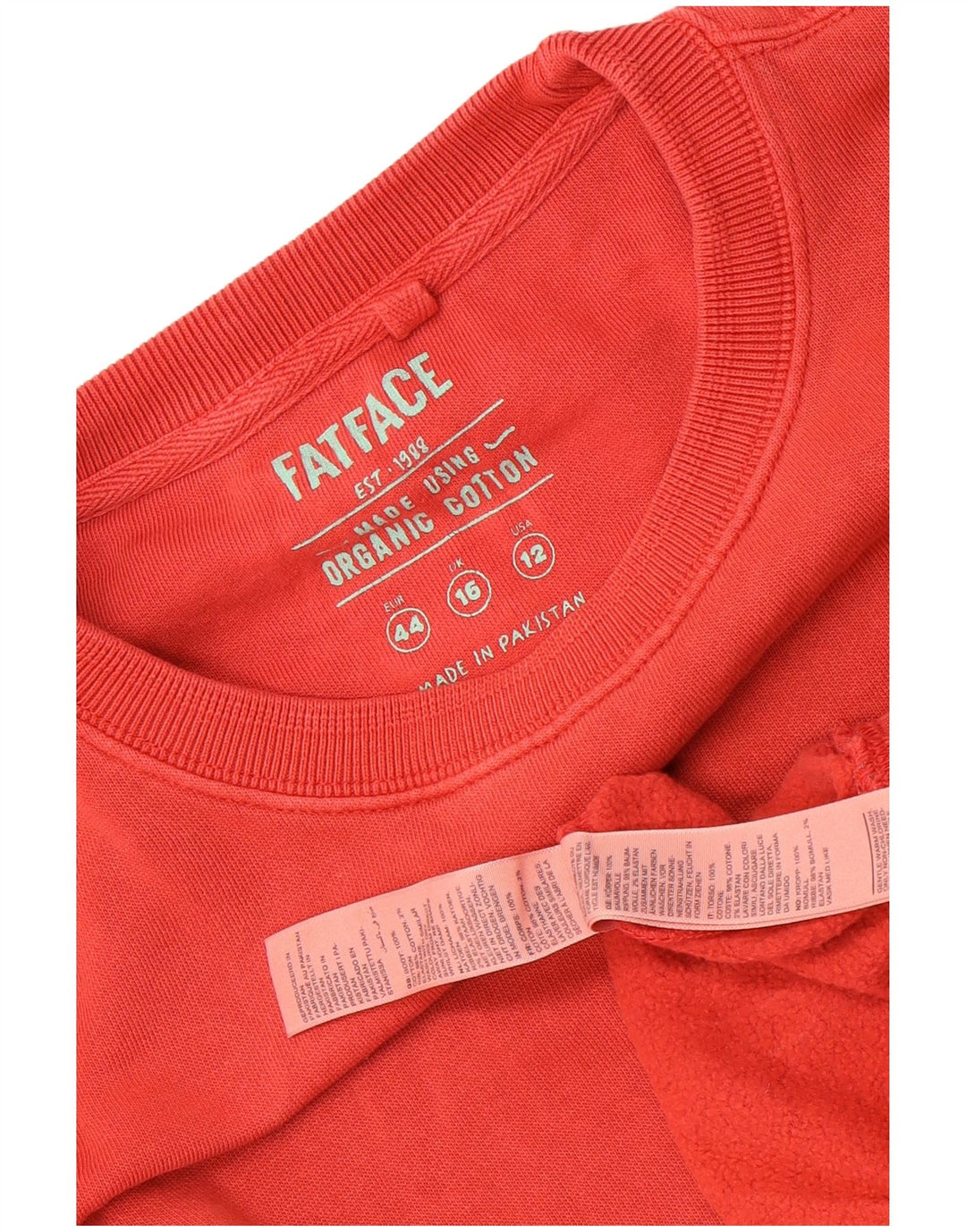 Fat Face übergroßer Damen-Sweatshirt-Pullover, UK 16, Größe L, Rot, Baumwolle