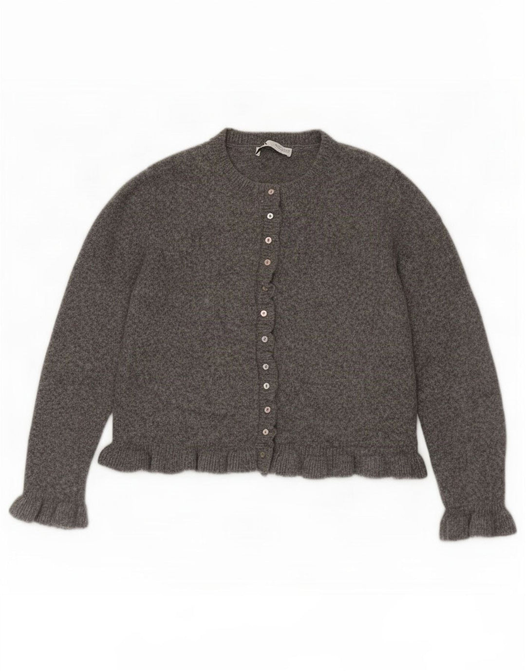 Zara Damen-Cardigan-Pullover UK 16 Large Grau Polyester