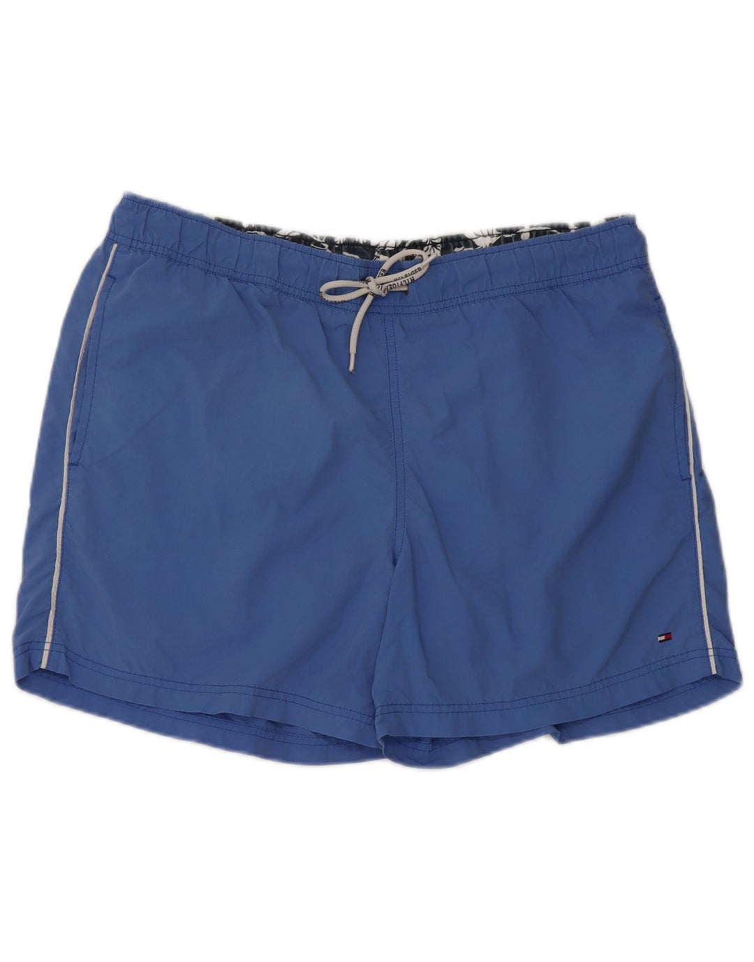 Tommy Hilfiger Herren-Badeshorts mit Grafik, mittelblaues Nylon