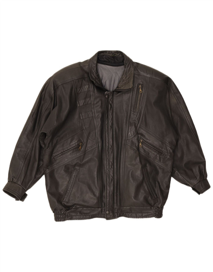 Vintage Herren Lederjacke UK 42 XL Schwarz