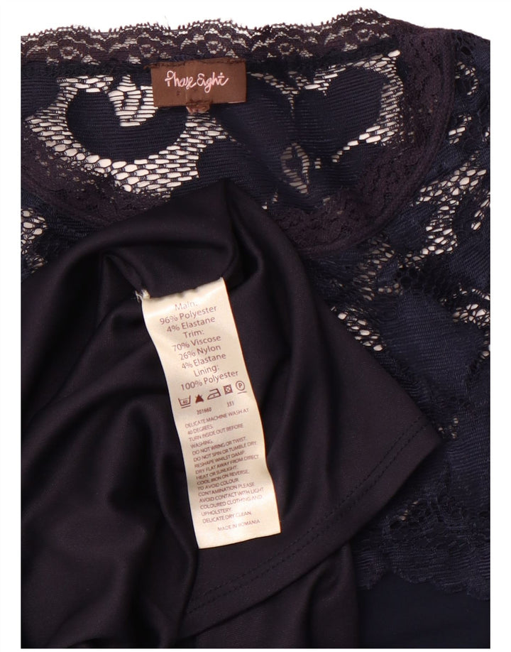 PHASE EIGHT Damen-Maxikleid mit langen Ärmeln, Größe M, Marineblau, Blumenmuster