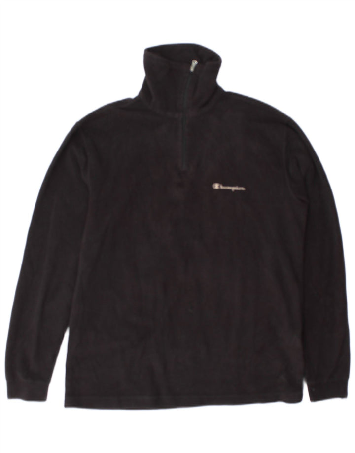 Champion Herren-Fleecepullover mit Reißverschluss, Größe S, Schwarz, Polyester