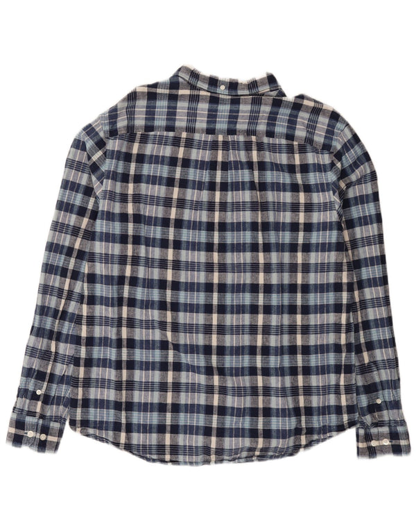 Penguin Herren Heritage Slim Fit Hemd 2XL Blau kariertes Leinen