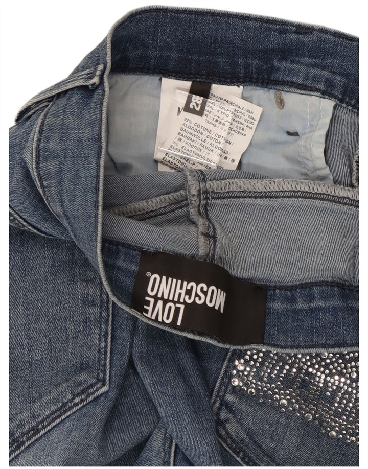 MOSCHINO Kurz geschnittene Damenjeans W28 L25 Blaue Baumwolle