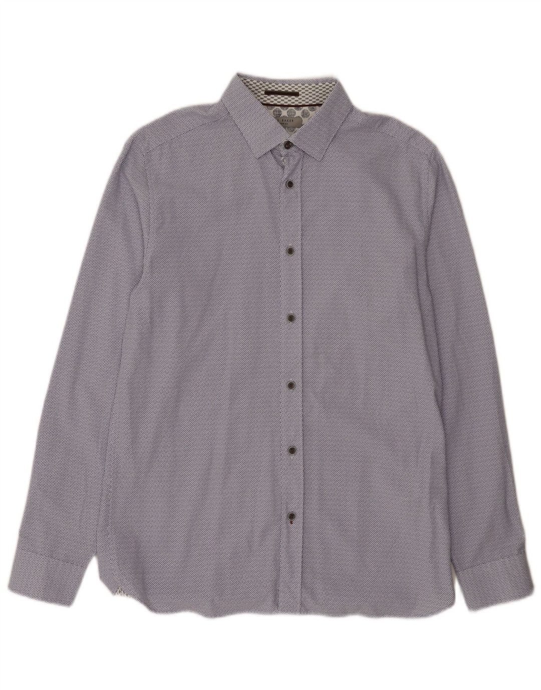 Ted Baker Herrenhemd, Größe 3, Mittelblau, Blumenmuster, Modal