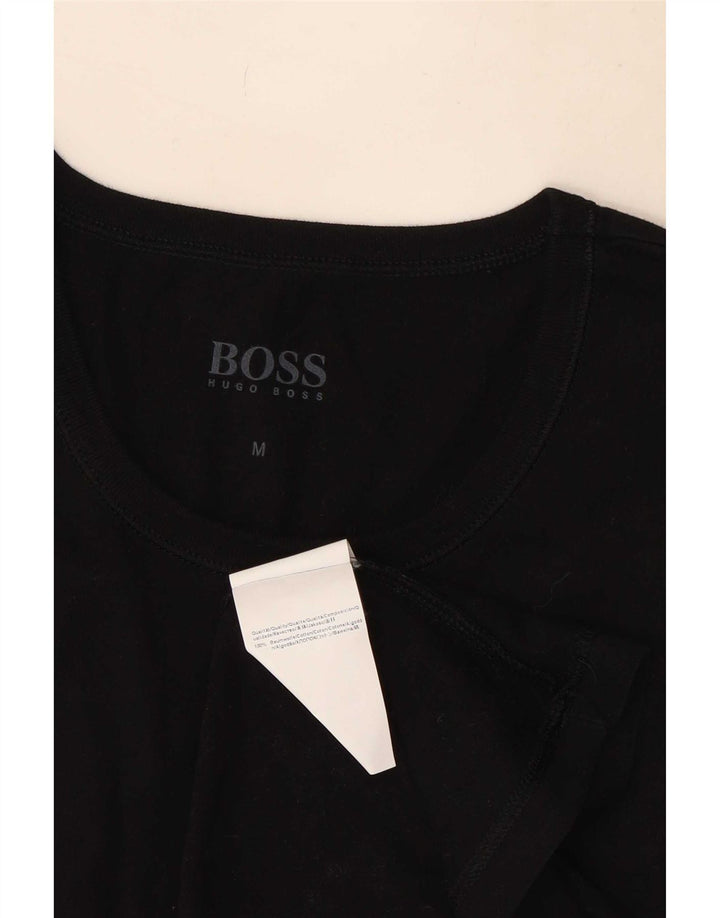 Hugo Boss Herren T-Shirt Top Medium Schwarz Baumwolle