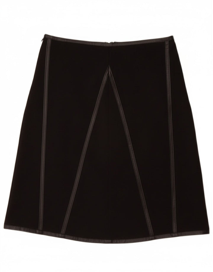 VINTAGE Damen A-Linienrock W28 Medium Schwarz