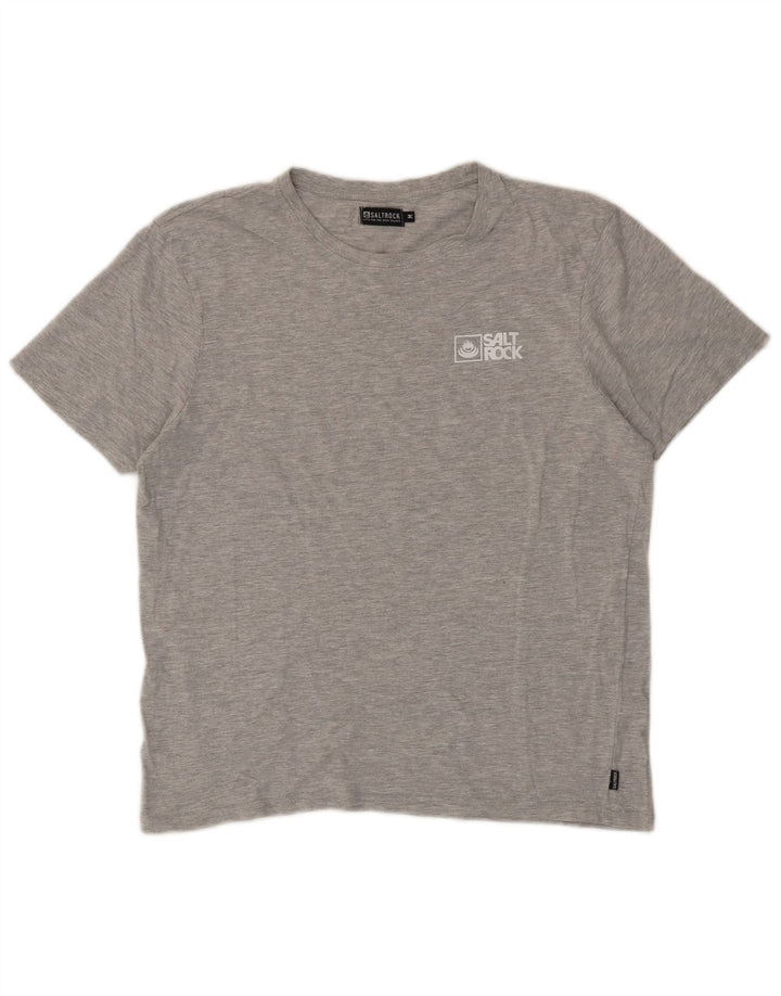 Saltrock Herren-T-Shirt-Oberteil aus mittelgrauer Baumwolle