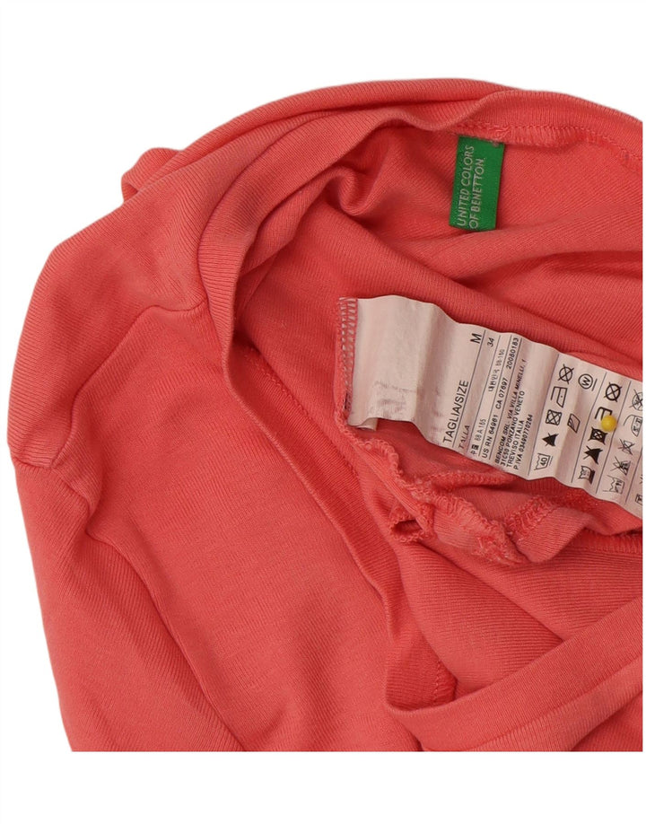 Benetton Damen T-Shirt Top UK 12 Mittelrosa Baumwolle