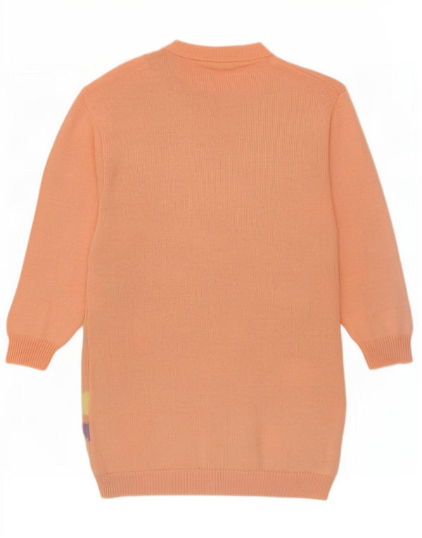 Vintage Damen Pullover mit Rundhalsausschnitt, EU 36/38, klein, rosa gefleckt