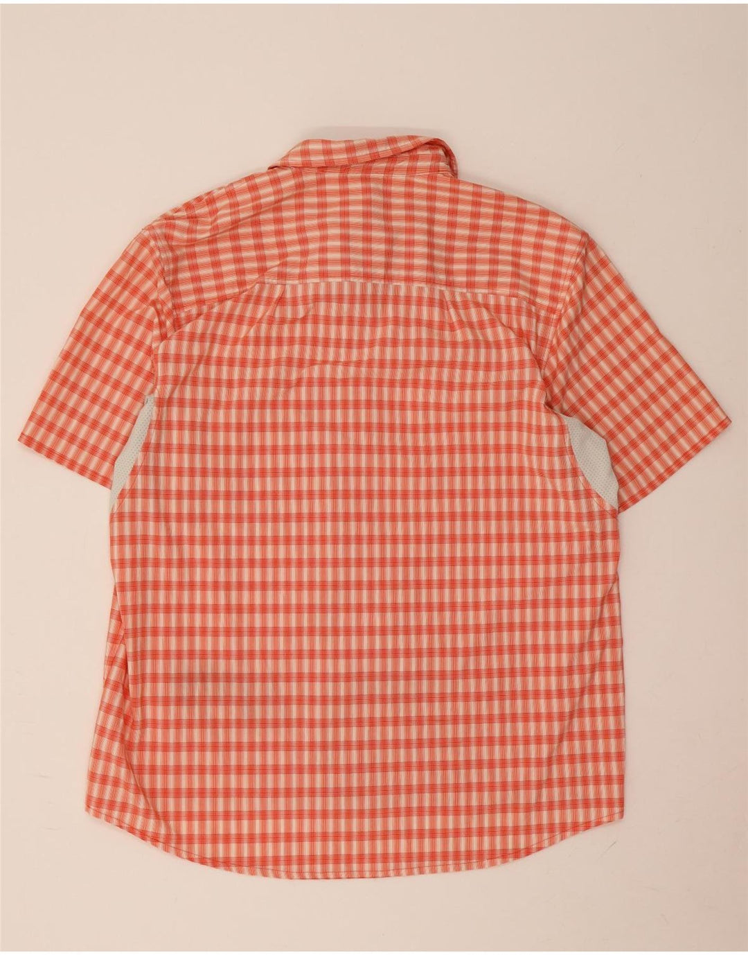 Adidas Herren Climalite Kurzarmhemd, großes orangefarbenes Karo-Polyester