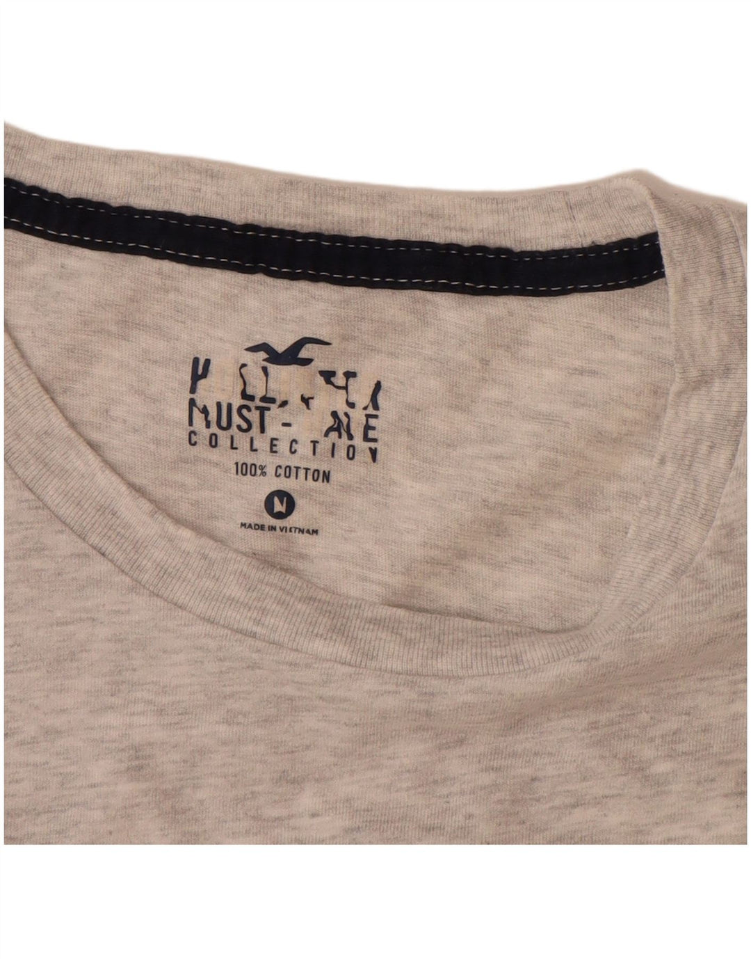 HOLLISTER Herren T-Shirt-Oberteil aus mittelgrau gesprenkelter Baumwolle