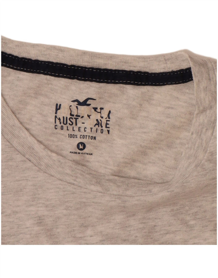 HOLLISTER Herren T-Shirt-Oberteil aus mittelgrau gesprenkelter Baumwolle