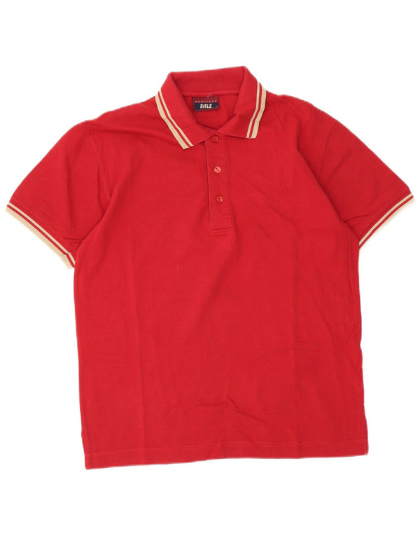 Rifle Herren-Poloshirt mit normaler Passform, Größe S, Rot, Baumwolle
