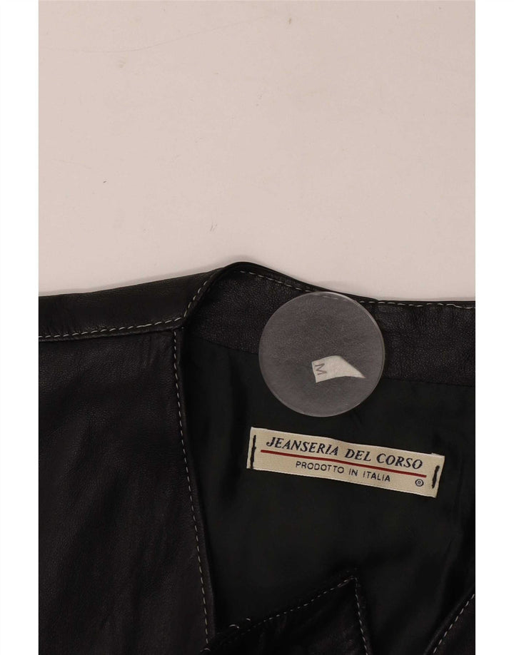 Jeanseria Del Corso Damen Lederweste UK 12 Medium Schwarz