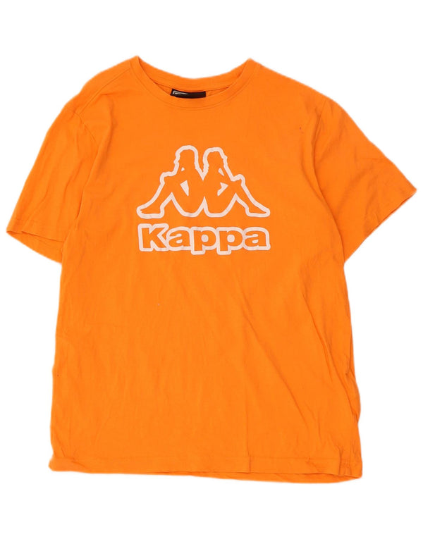 Kappa Womens Graphic T-Shirt Top UK 14 Mittelorange Baumwolle