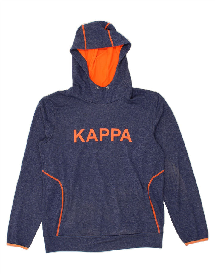 KAPPA Mens Graphic Hoodie Jumper Medium Navy Blue Vintage Kappa and Second-Hand Kappa from Messina Hembry 