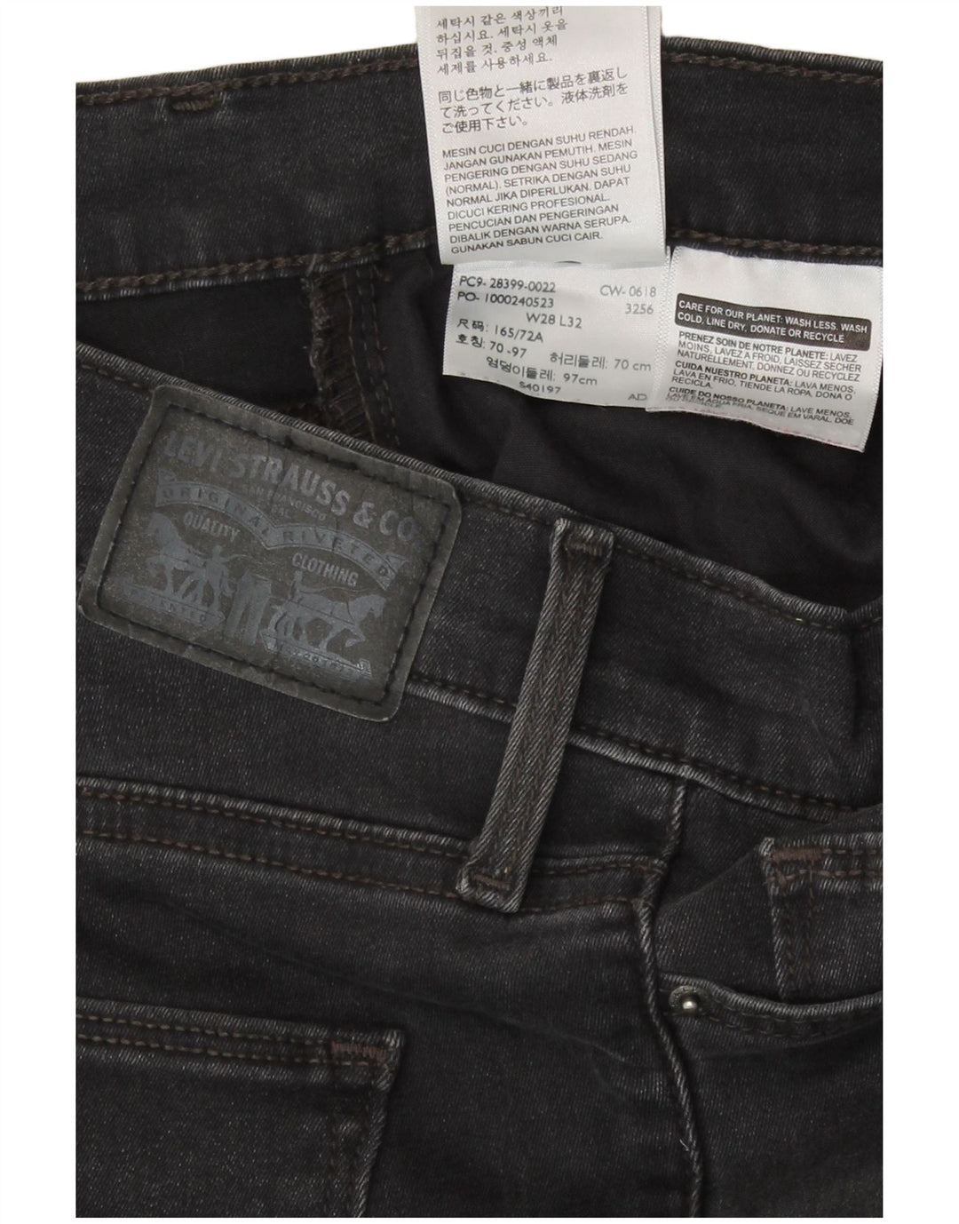 Levi's Damen Skinny Jeans W28 L32 Schwarze Baumwolle