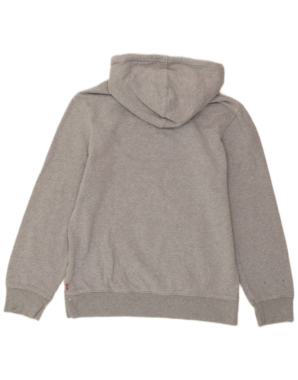 LEVI'S Damen-Kapuzenpullover mit Grafik, UK 14, mittelgraue Baumwolle