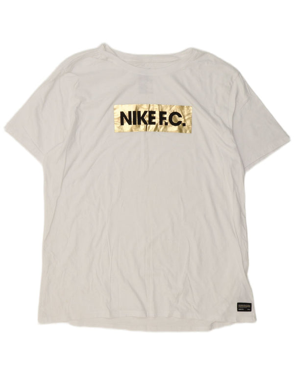 Nike Herren Athletic Fit Graphic T-Shirt Top 2XL Weiß Baumwolle Sport