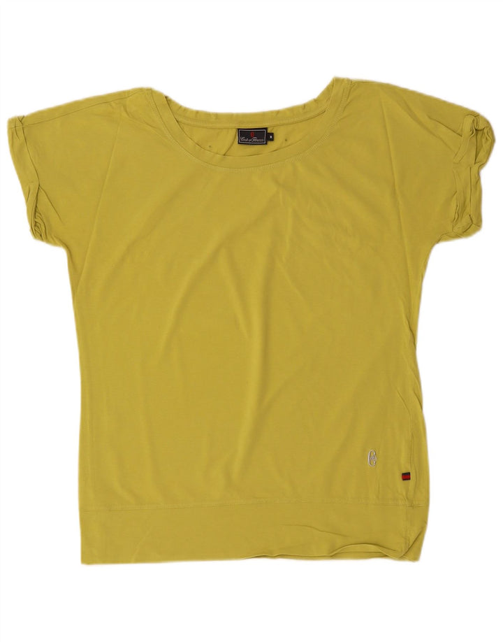 CONTE OF FLORENCE Damen T-Shirt Top UK 14 Medium Khaki Baumwolle