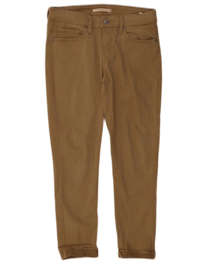 LEVI'S Damen 711 Skinny Freizeithose W27 L24 Beige Baumwolle