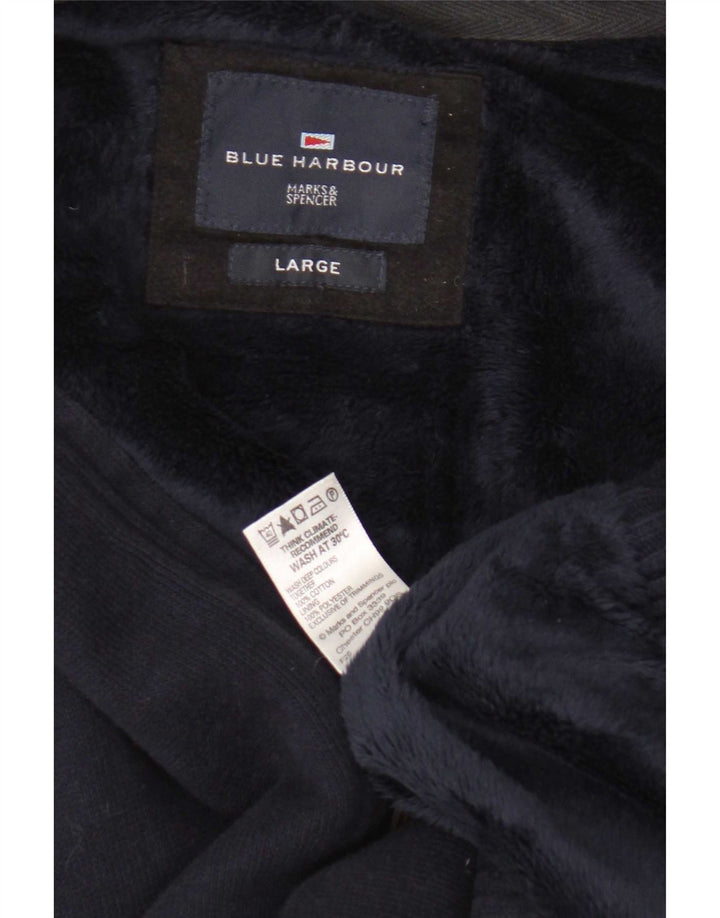 Marks & Spencer Herren Blue Harbor Cardigan Pullover Große Marine Baumwolle