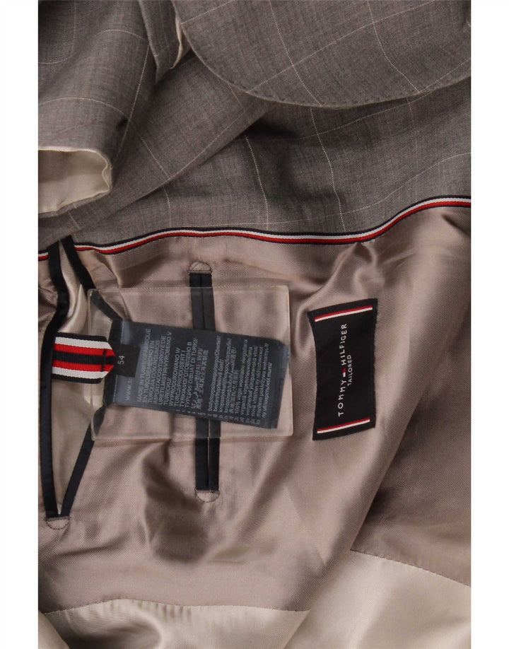 Tommy Hilfiger Maßgeschneiderte 2-Knopf-Blazerjacke für Herren IT 54 2XL Grau kariert
