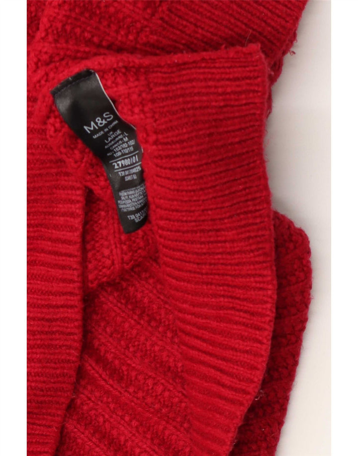 Marks & Spencer Damen-Pullover in Übergröße mit V-Ausschnitt, Gr. 40, Größe L, Rot