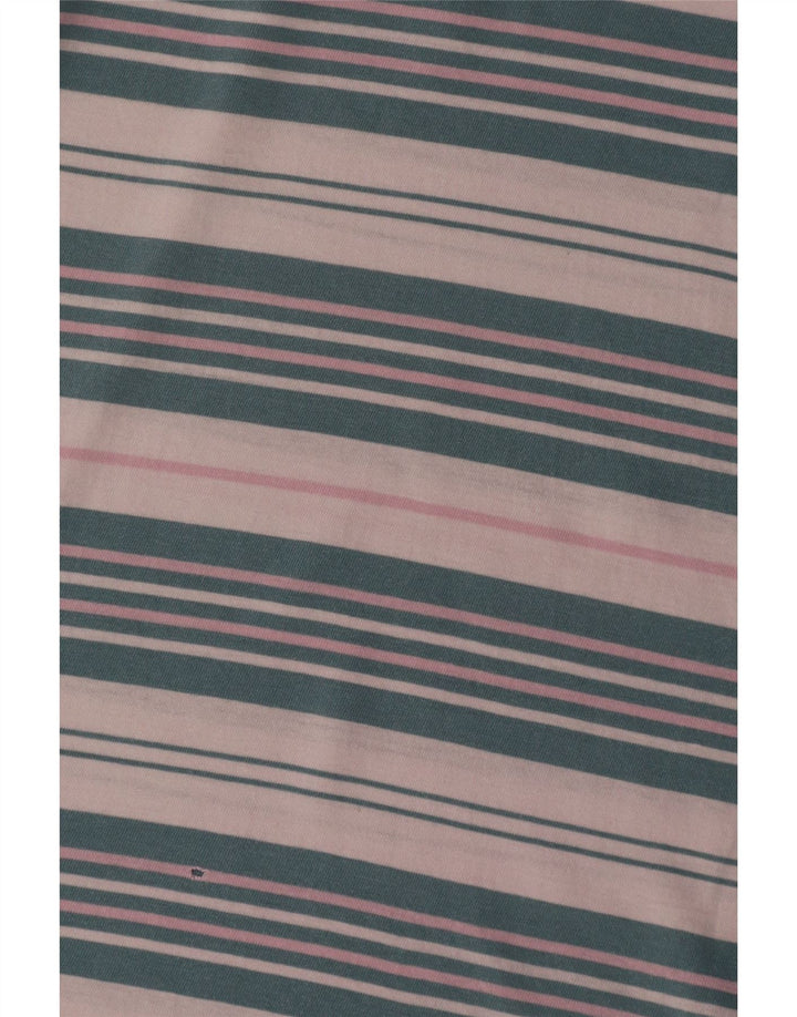 Fat Face Herren-T-Shirt-Oberteil aus mittelblauer, gestreifter Baumwolle